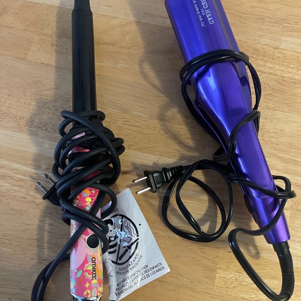 Amika curling iron and bedhead waver